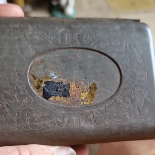 Vintage metal floral - metal, engraved