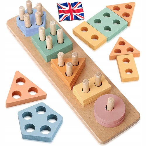 Wooden baby stacking toy - wooden,
