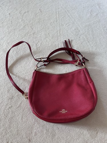 Coach red burgundy pebbled - coach,