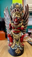 VTG Huge Indonesian Bali Polychrome Wooden Garuda Statue H 60cm