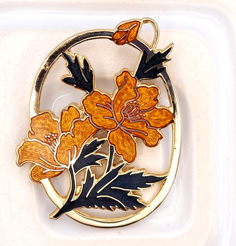 Vintage enamel flower brooch - vintage,