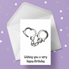Police Handcuffs Birthday Card
