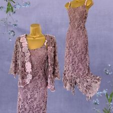 ANN BALON Vintage Italian Lace Dress and Jacket Mother of the Bride Wedding Pink