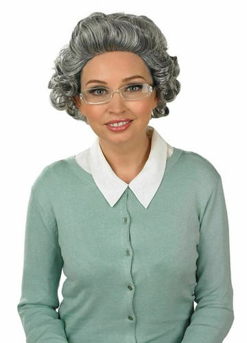 Womens grey curly - grey, granny