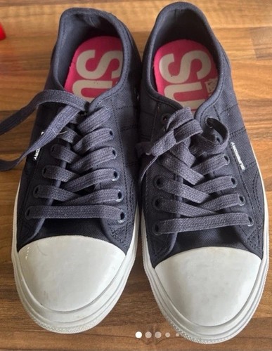 Superdry navy canvas pumps - superdry,
