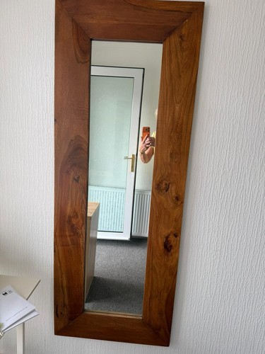 Mirror long wooden surround - mirror,