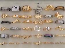 job lot of costume jewellery rings 36pcs mixed sizes NEW CLEARANCE BUNDLE