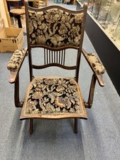 VICTORIAN MAHOGANY FOLDING CAMPAIGN CHAIR