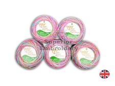 5 Anchor Pearl Cotton Embroidery Crochet Thread ball size No.8 Pastel Multi 1335