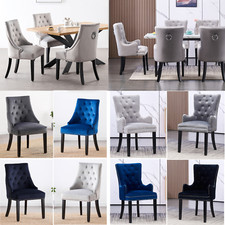 Velvet Pull Door Knocker Studded Dining Kitchen Accent Chairs Luxury Windsor