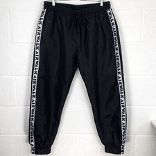 AIRWALK Skater Track Bottoms Size 3XL - Leg 29" Mens Black Cuff Hem Mesh Lined
