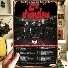 The Stranglers Band Metal Sign, Replica Poster, final UK tour 2022 with Ruts DC