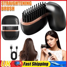 Hair Straightener Brush Rechargeable & Cordless Mini Hair Straightener Comb UK