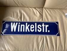 Vintage German 1950s Blue & White  Enamel Street Sign Industrial Man Cave