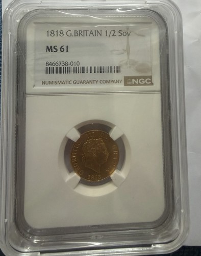 1818 half sovereign - sovereign, ngc