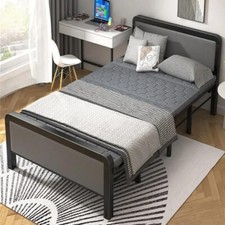 Folding Single Guest Bed Padded Foam Fold Up Metal Framed Sleeper Home