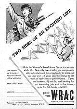 1951 WRAC Recruitment Advert (8) Small Vintage Women's Royal Army Corps Print Ad