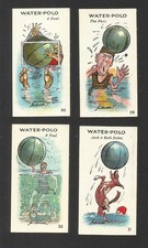 ALB3) 4 RARE WATER POLO  TYPE CARDS 1928 VINTAGE ORIGINALS SPORT DOG AD CARD