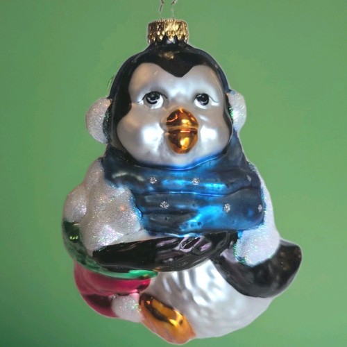 Penguin blown glass large - penguin,