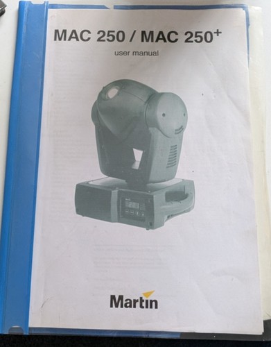 Martin mac 250 - user, manual