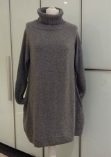 N. Peal London 100% Cashmere Dress Women's Size S Grey Long Sleeve