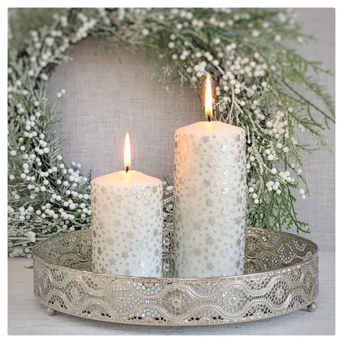 Set candle plates - plates, silver