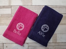 Personalised Embroidered Dog Towel, Dog Paw Towel, Dog Gift , Christmas Gift