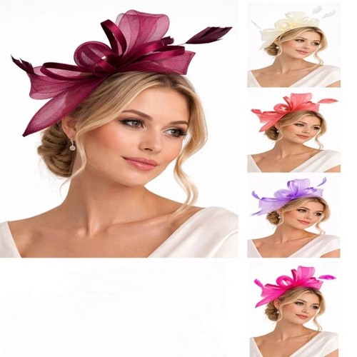 Flower feather hair hat - hair,