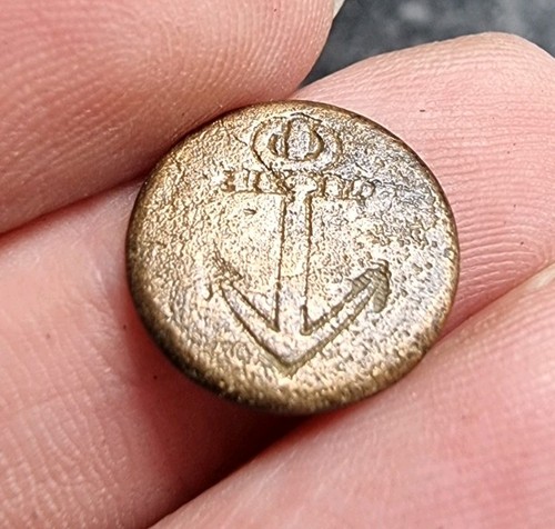 Royal navy anchor button - royal, rev