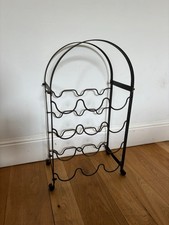 Black Metal Floor-Standing Wine Rack for 12 Bottles
