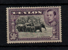 Ceylon KGVI 50c black & mauve