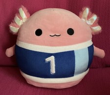 Squishmallows Archie Pink Axolotl Football Shirt “1” Soft Plush Toy 7.5”