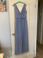 Dessy Collection Vivian Diamond Blue Prom Ballgown Bridesmaid Dress - Size 12