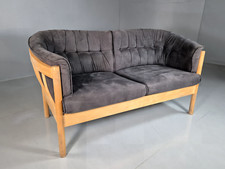 2 Seat Sofa Slate Velour Beech