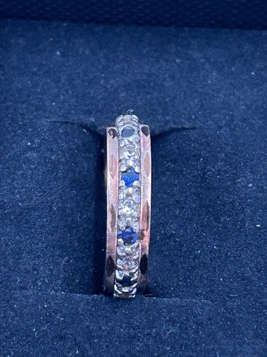 9ct gold diamonique saphire - 9ct,