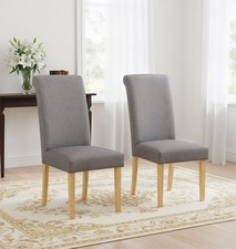 Dining Chairs x2, Grey Linen
