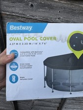 Bestway Oval Pool Cover 4.27m x 2.50m Black Above Ground Swimming Pool Cover