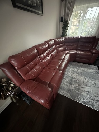 Real leather corner sofa - corner,