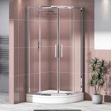 Quadrant Shower Enclosure and High Tray Slide Walk in Cubicle Glass Screen Door