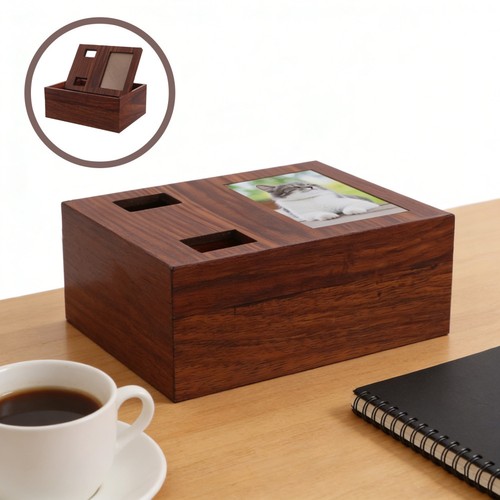 Photo display wooden dog box - photo,
