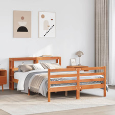 Bed Frame Solid Pine  Brown