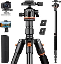 76.4"/194cm Camera Tripod, Compact Travel Tripod for Camera with Ball Head