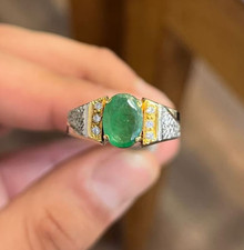 Natural Green Emerald Ring