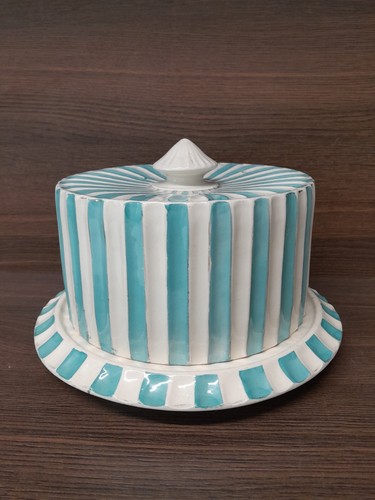 Striped ceramic cheese - striped, dome