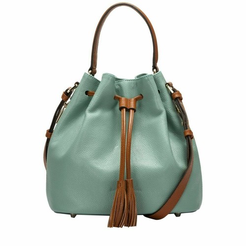 Pebbled leather bucket - pebbled,