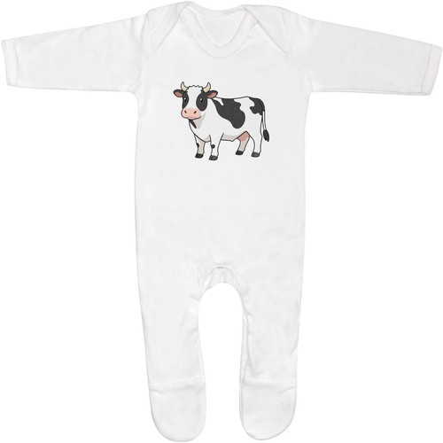 Cartoon cow baby sleepsuit - baby,