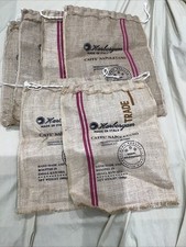 6 Empty Coffee Hessian Burlap Jute Bag Sack Garden Planter Smoker Fuel