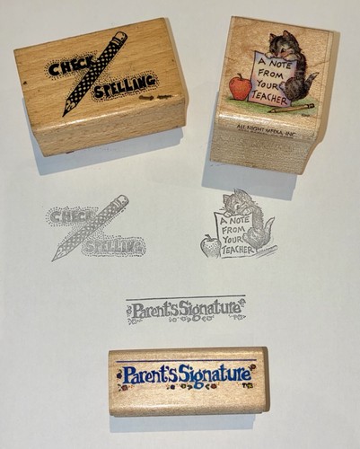 Vintage teacher rubber stamps - teacher,