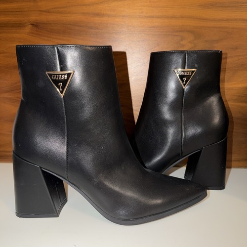 Guess womens black ankle boots - black,