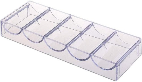Clear acrylic poker - 5x, chips